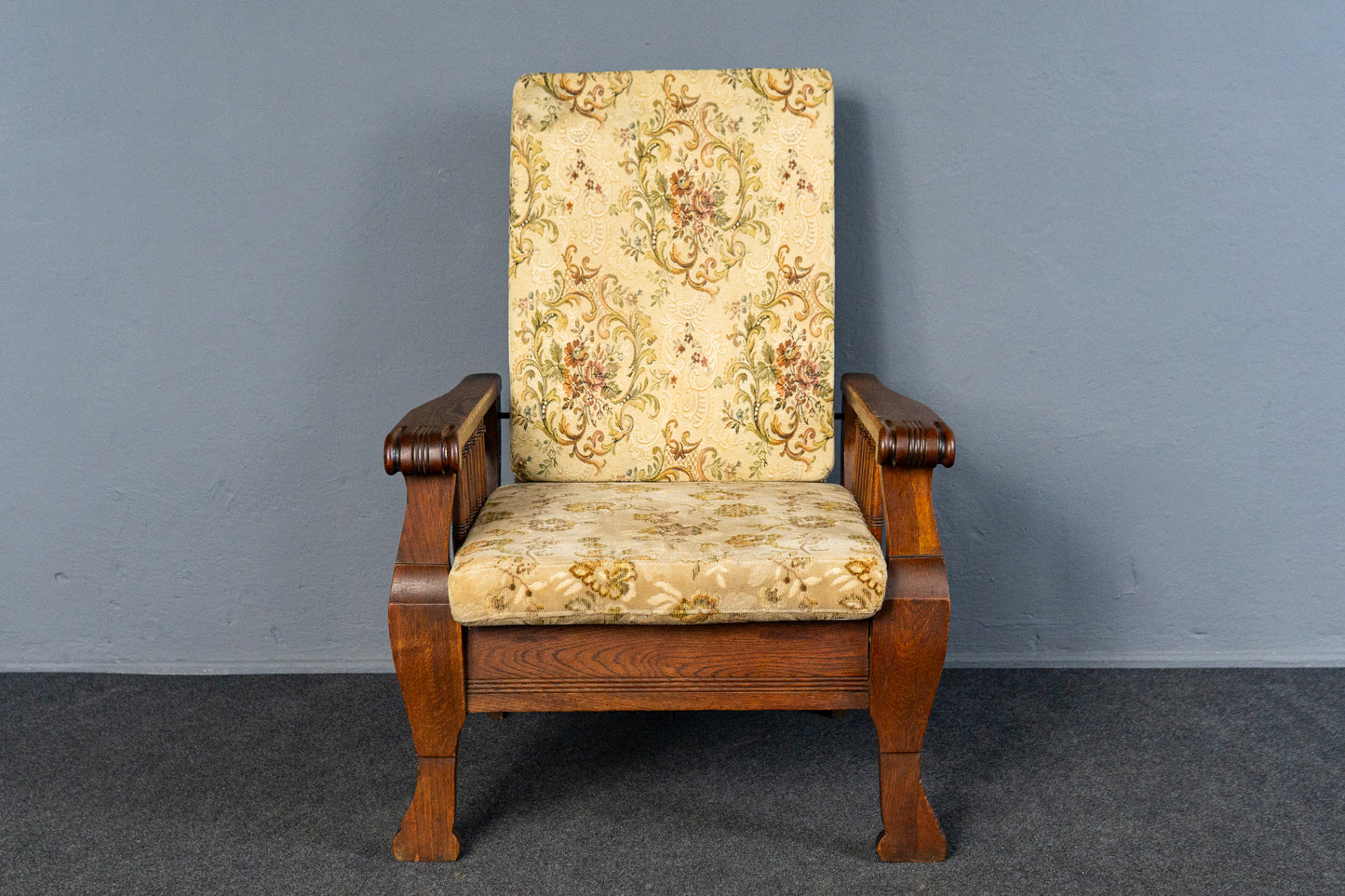 verstellbarer Sessel im typischen Englischen Stil, Anfang des 20.Jahrhunderts - Stuhl Armlehnensessel Chair Alt Antik MÖBLINGER