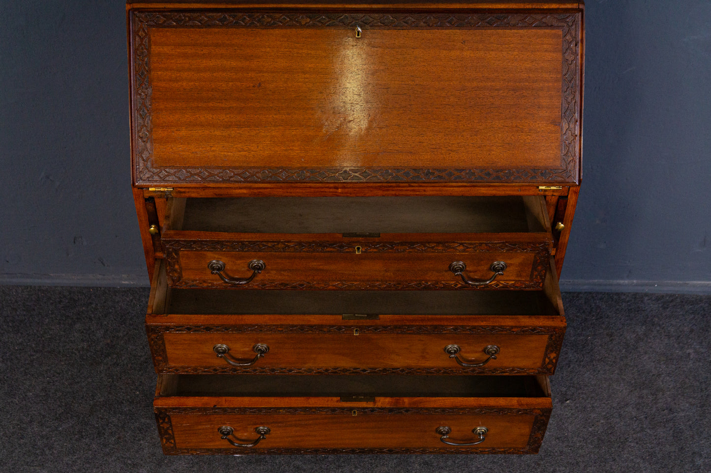 kleiner Sekretär Schreibtisch Kommode Schrank Alt Antik MÖBLINGER 2406_2603