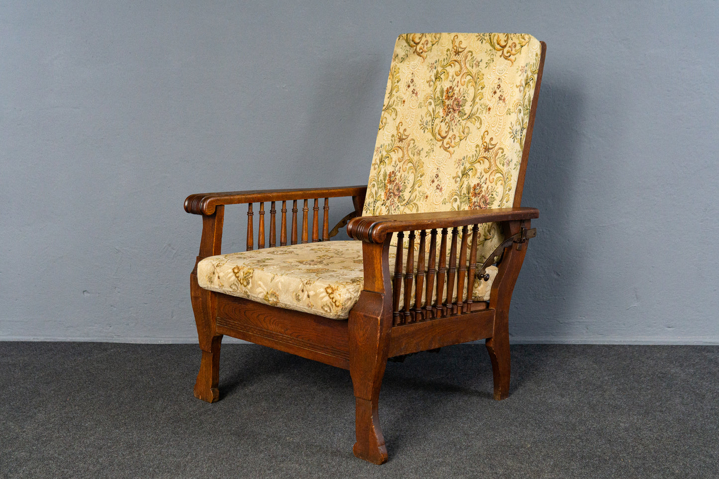 verstellbarer Sessel im typischen Englischen Stil, Anfang des 20.Jahrhunderts - Stuhl Armlehnensessel Chair Alt Antik MÖBLINGER