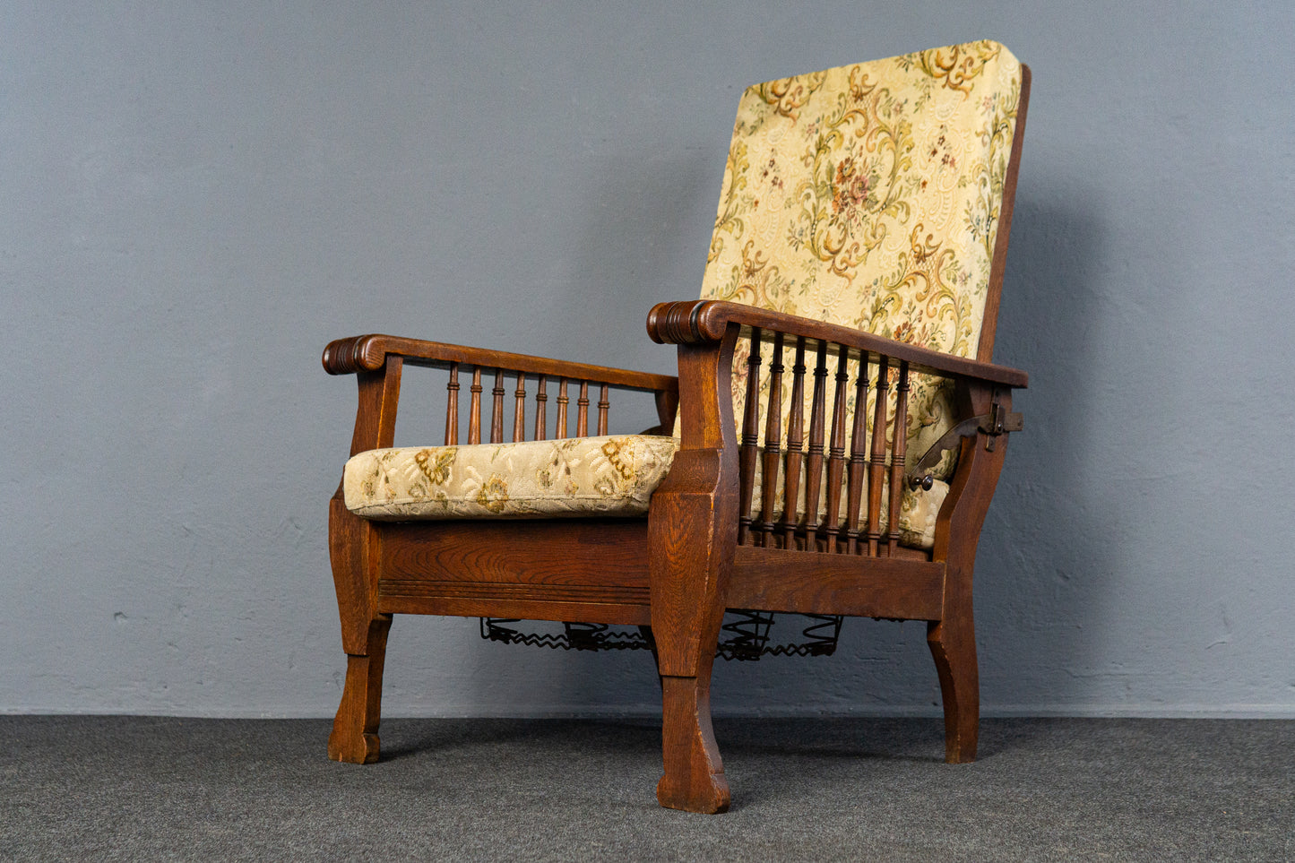 verstellbarer Sessel im typischen Englischen Stil, Anfang des 20.Jahrhunderts - Stuhl Armlehnensessel Chair Alt Antik MÖBLINGER