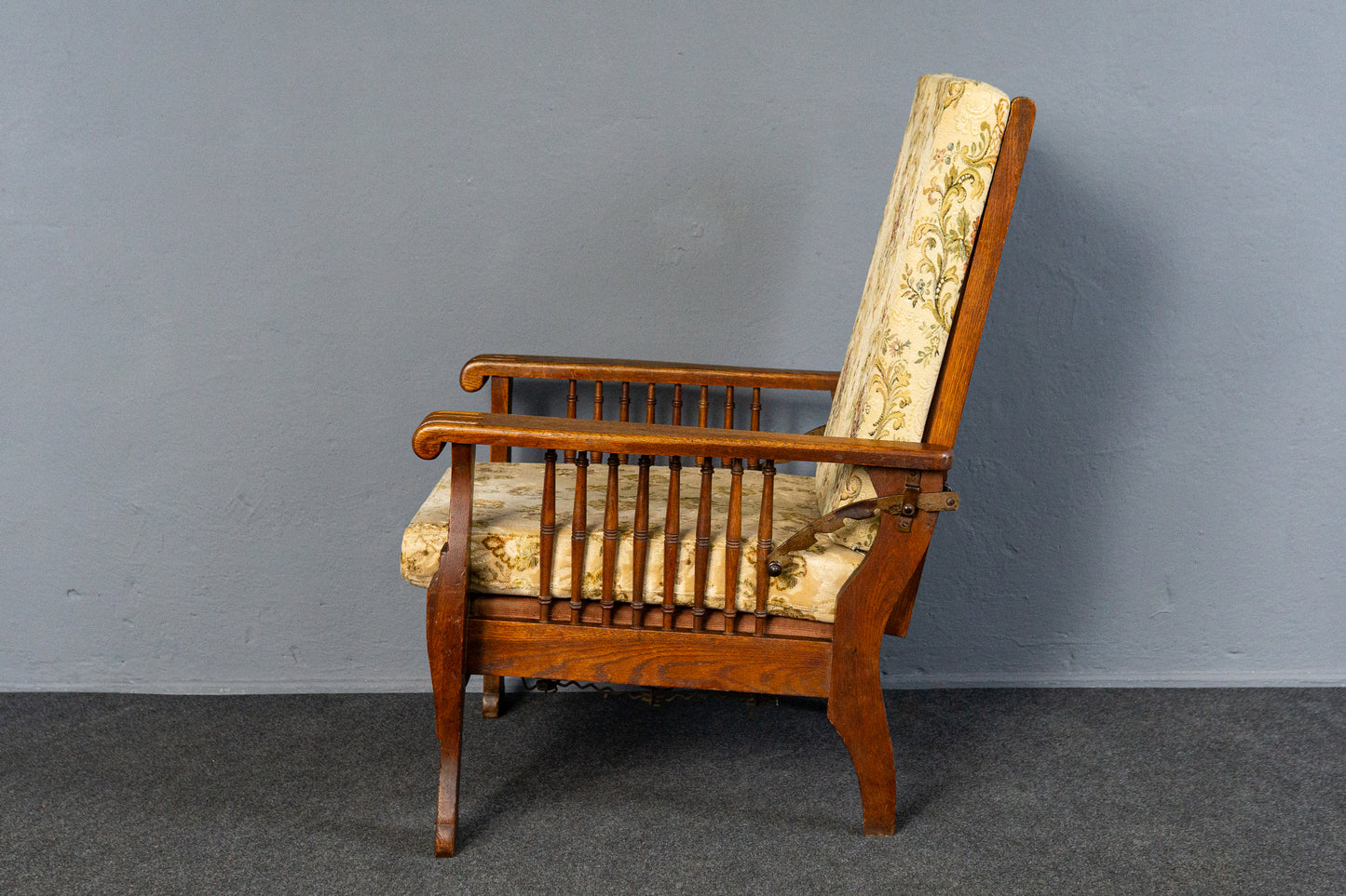 verstellbarer Sessel im typischen Englischen Stil, Anfang des 20.Jahrhunderts - Stuhl Armlehnensessel Chair Alt Antik MÖBLINGER