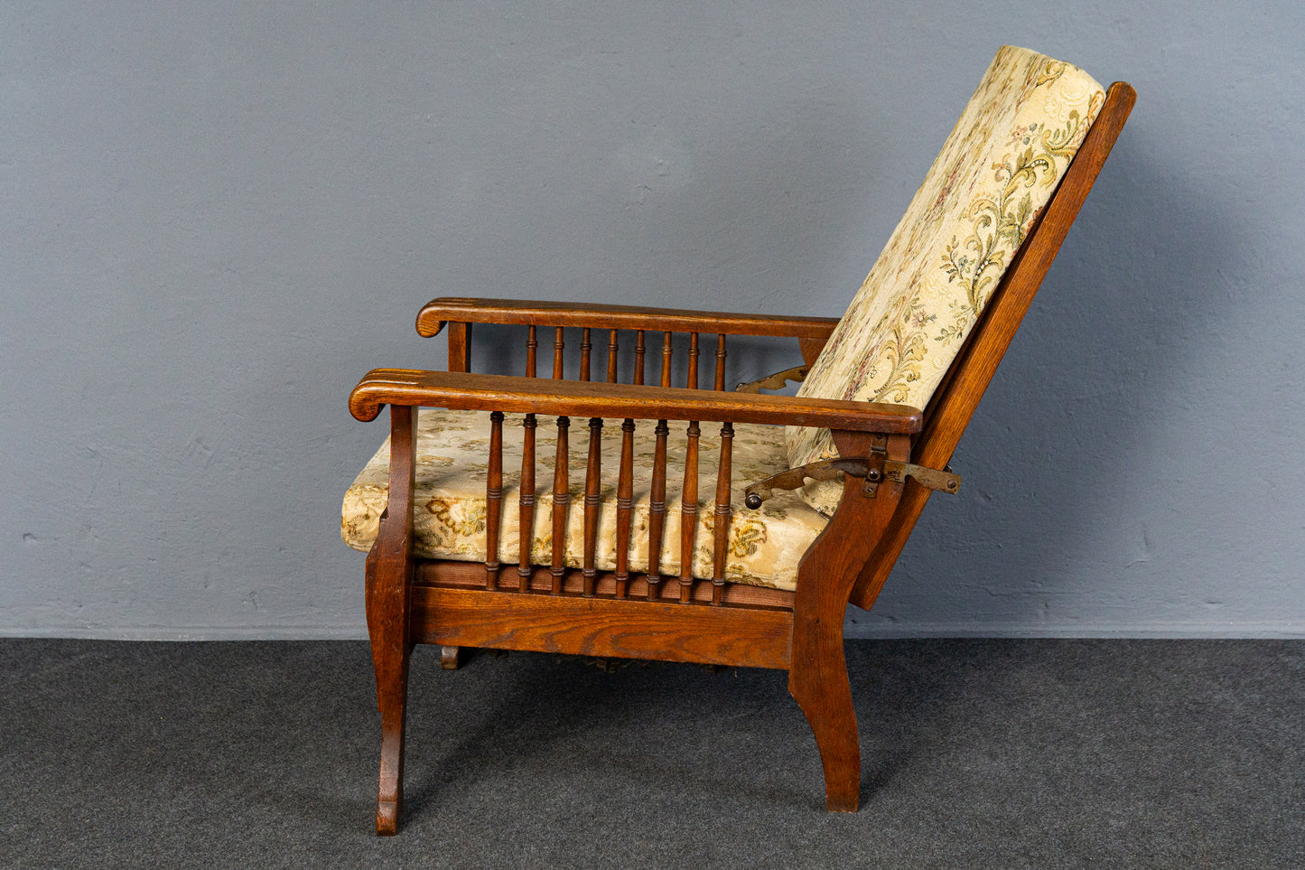 verstellbarer Sessel im typischen Englischen Stil, Anfang des 20.Jahrhunderts - Stuhl Armlehnensessel Chair Alt Antik MÖBLINGER