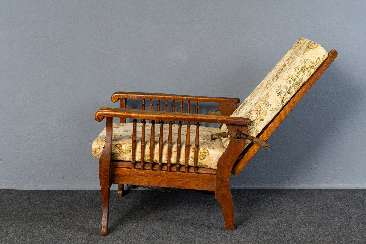 verstellbarer Sessel im typischen Englischen Stil, Anfang des 20.Jahrhunderts - Stuhl Armlehnensessel Chair Alt Antik MÖBLINGER