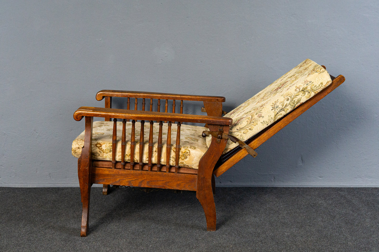 verstellbarer Sessel im typischen Englischen Stil, Anfang des 20.Jahrhunderts - Stuhl Armlehnensessel Chair Alt Antik MÖBLINGER