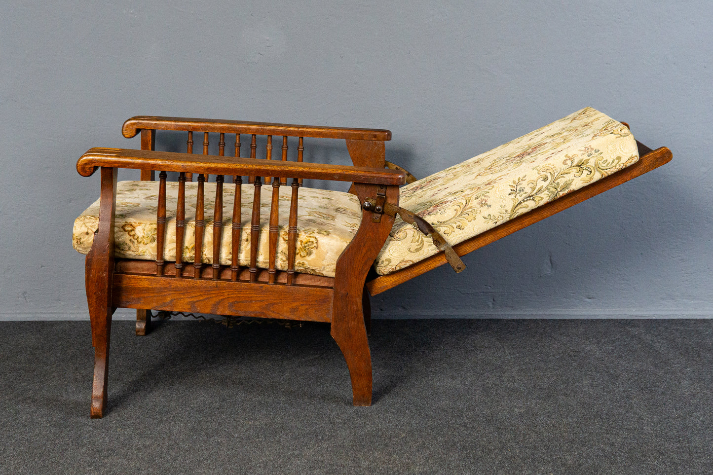 verstellbarer Sessel im typischen Englischen Stil, Anfang des 20.Jahrhunderts - Stuhl Armlehnensessel Chair Alt Antik MÖBLINGER