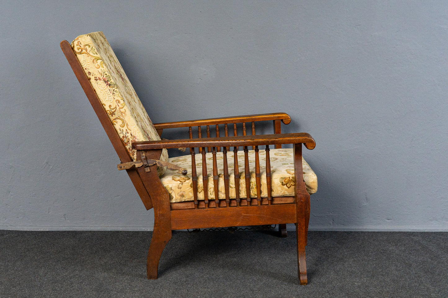 verstellbarer Sessel im typischen Englischen Stil, Anfang des 20.Jahrhunderts - Stuhl Armlehnensessel Chair Alt Antik MÖBLINGER