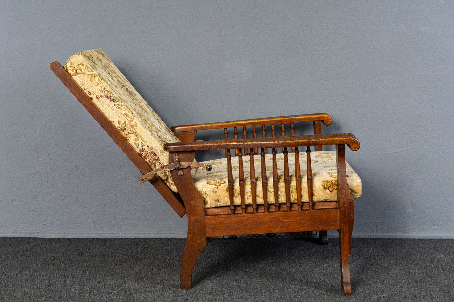 verstellbarer Sessel im typischen Englischen Stil, Anfang des 20.Jahrhunderts - Stuhl Armlehnensessel Chair Alt Antik MÖBLINGER