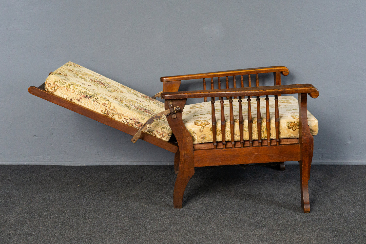 verstellbarer Sessel im typischen Englischen Stil, Anfang des 20.Jahrhunderts - Stuhl Armlehnensessel Chair Alt Antik MÖBLINGER