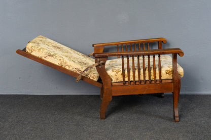 verstellbarer Sessel im typischen Englischen Stil, Anfang des 20.Jahrhunderts - Stuhl Armlehnensessel Chair Alt Antik MÖBLINGER