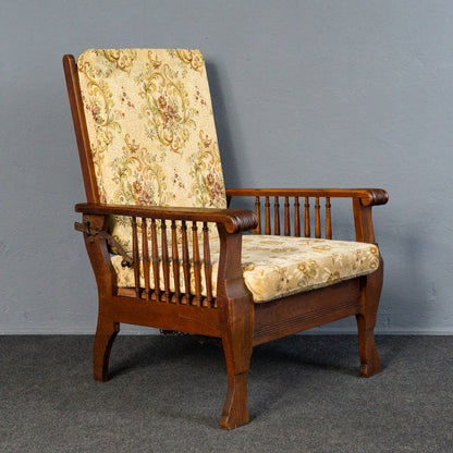 verstellbarer Sessel im typischen Englischen Stil, Anfang des 20.Jahrhunderts - Stuhl Armlehnensessel Chair Alt Antik MÖBLINGER