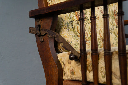 verstellbarer Sessel im typischen Englischen Stil, Anfang des 20.Jahrhunderts - Stuhl Armlehnensessel Chair Alt Antik MÖBLINGER