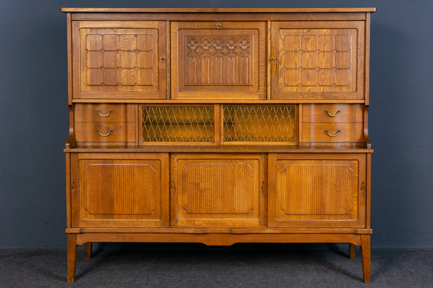 Vintage Sideboard Highboard Regal Schrank Kommode Eiche 2308_1704