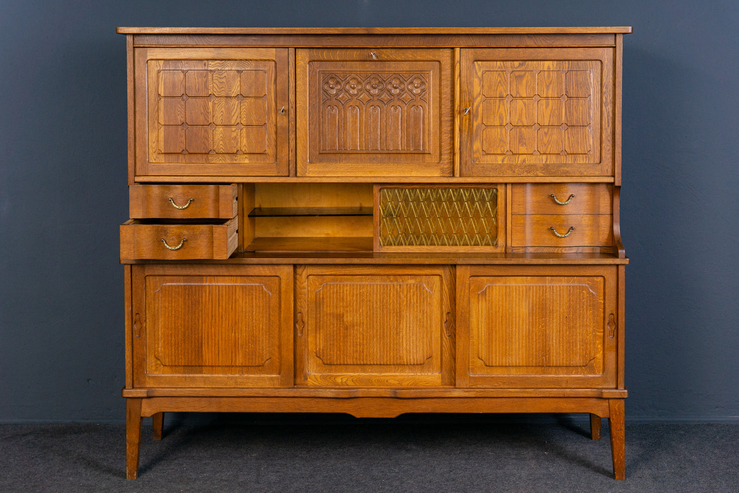 Vintage Sideboard Highboard Regal Schrank Kommode Eiche 2308_1704