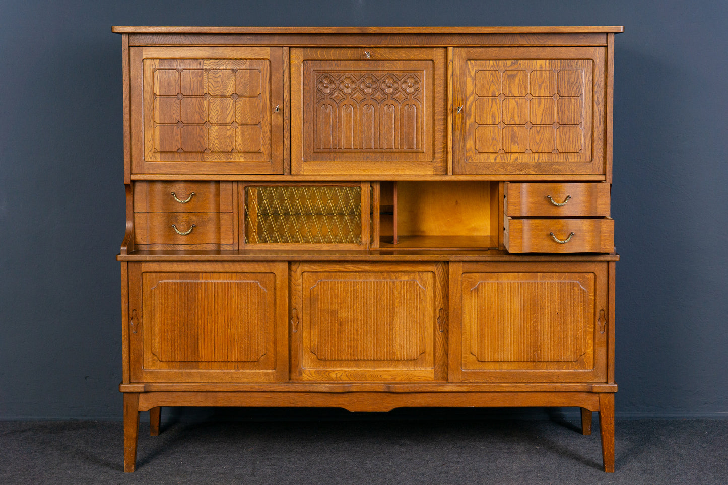 Vintage Sideboard Highboard Regal Schrank Kommode Eiche 2308_1704