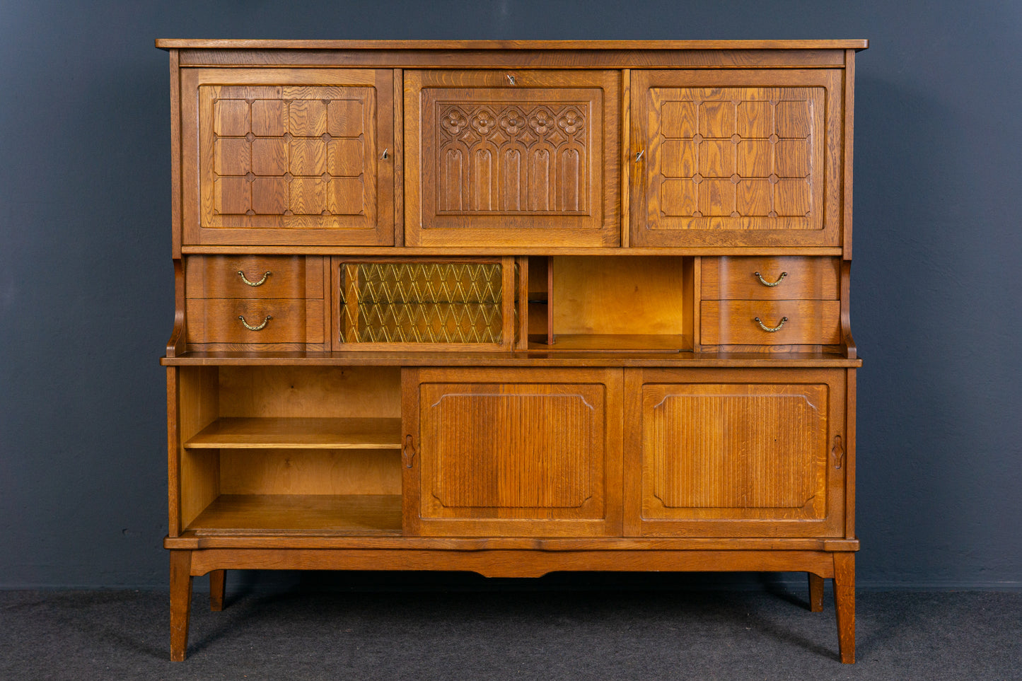 Vintage Sideboard Highboard Regal Schrank Kommode Eiche 2308_1704