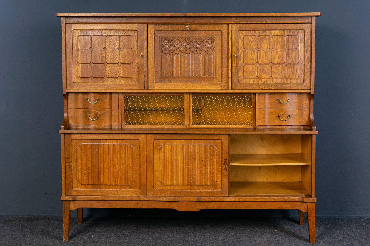 Vintage Sideboard Highboard Regal Schrank Kommode Eiche 2308_1704