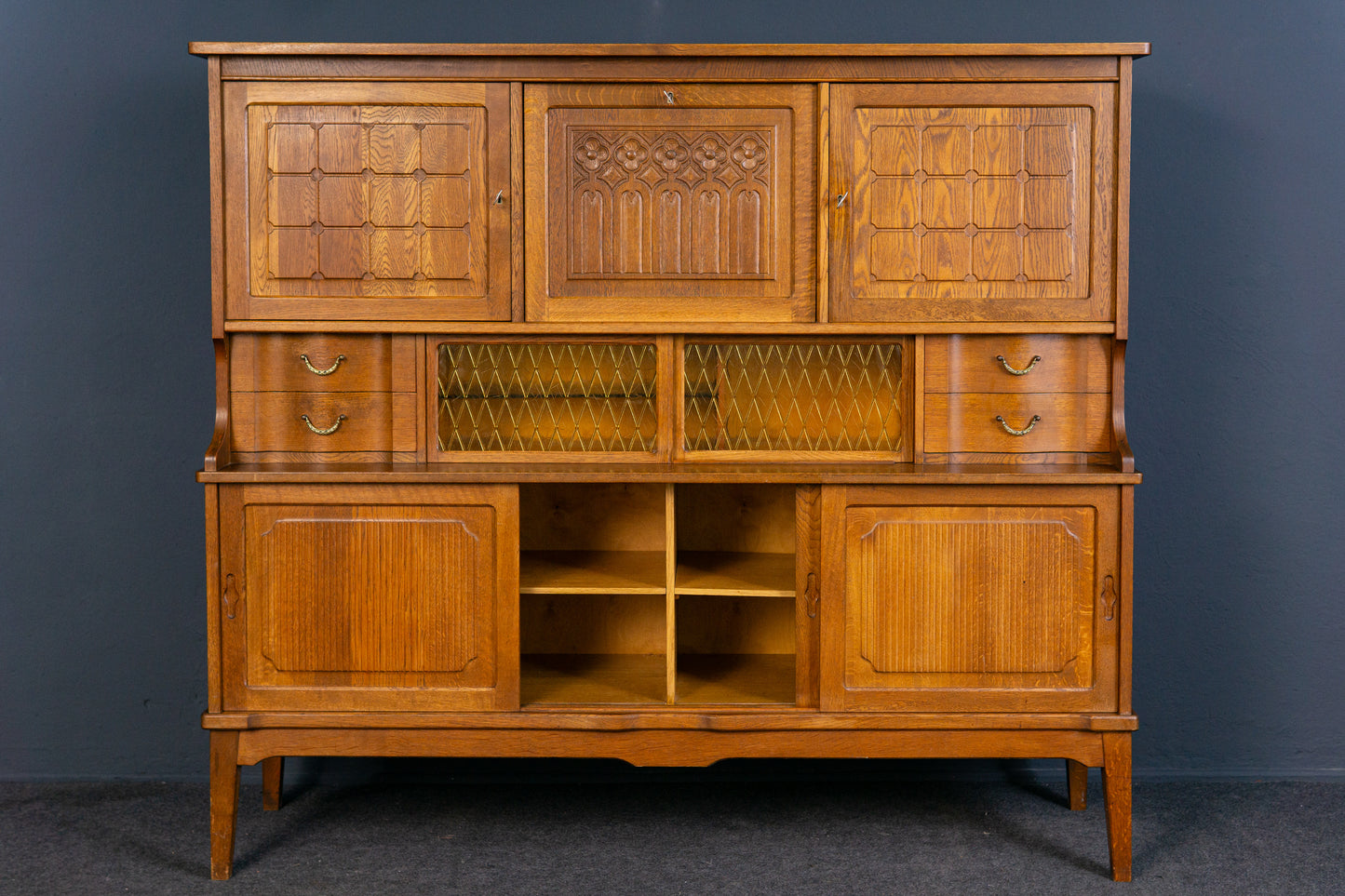Vintage Sideboard Highboard Regal Schrank Kommode Eiche 2308_1704