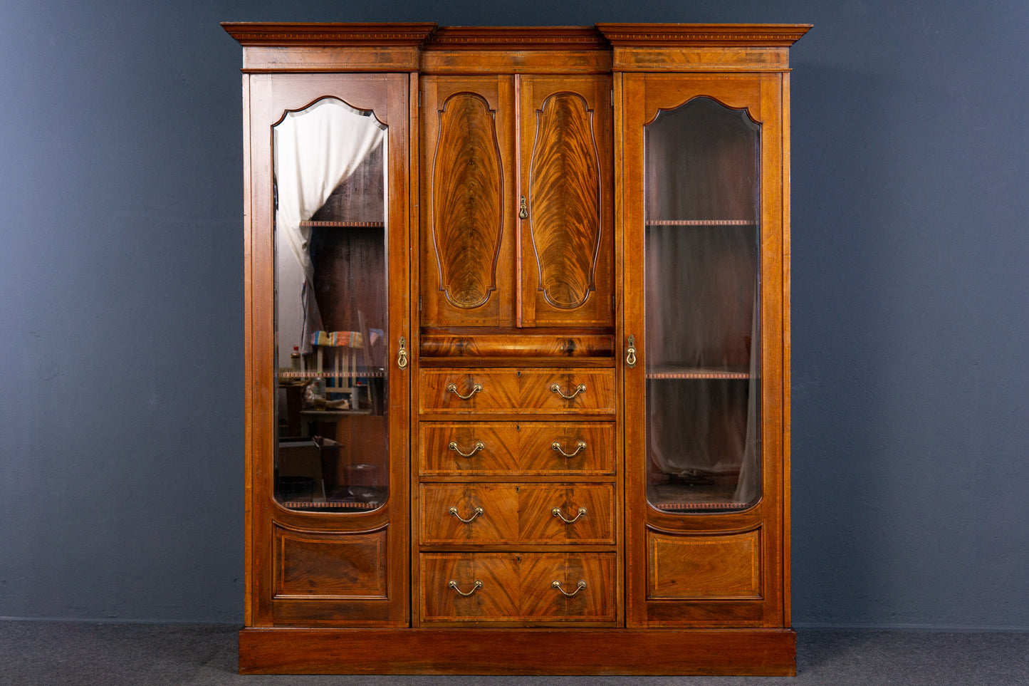 engl. Bücherschrank Buffet Vitrine Schrank Büro Alt Antik 2308_1705