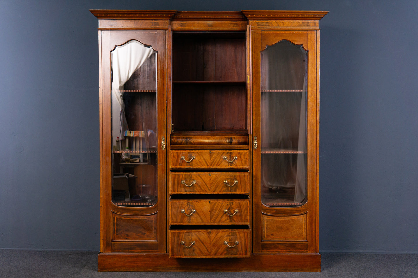 engl. Bücherschrank Buffet Vitrine Schrank Büro Alt Antik 2308_1705
