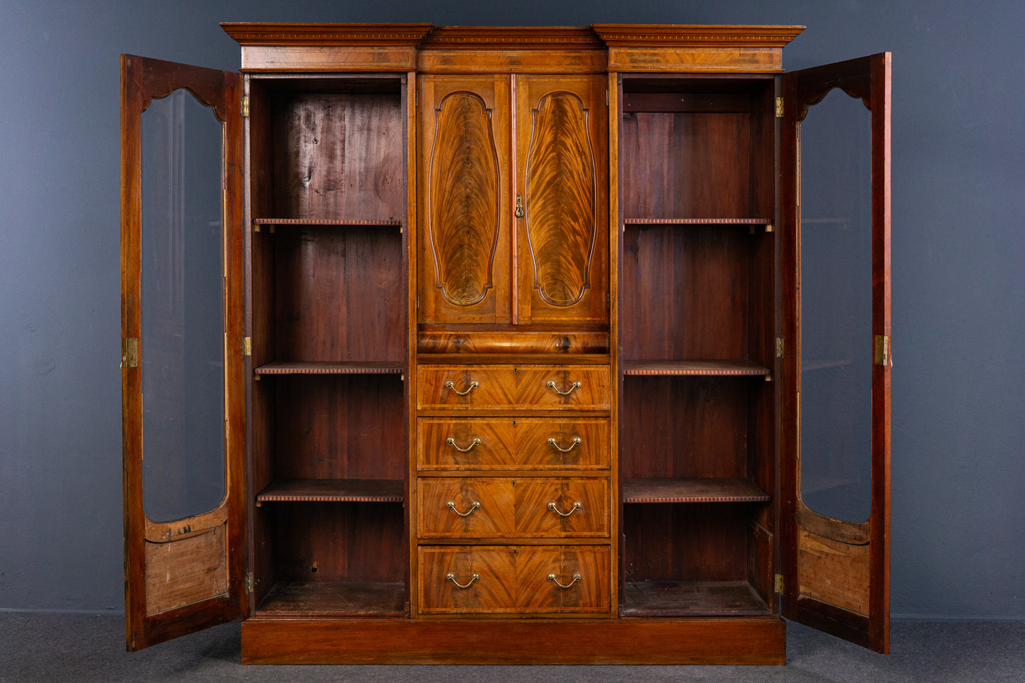 engl. Bücherschrank Buffet Vitrine Schrank Büro Alt Antik 2308_1705
