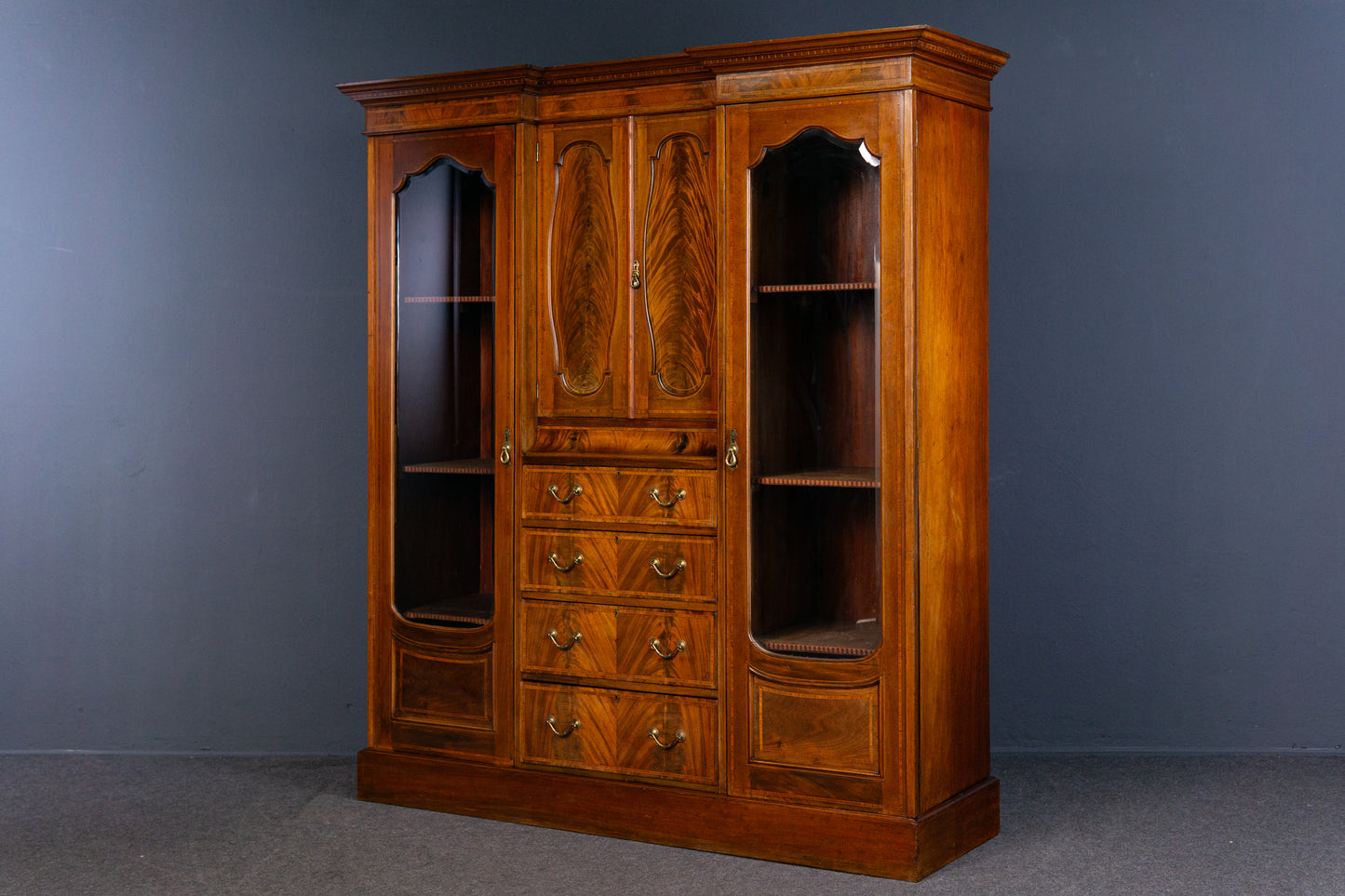 engl. Bücherschrank Buffet Vitrine Schrank Büro Alt Antik 2308_1705