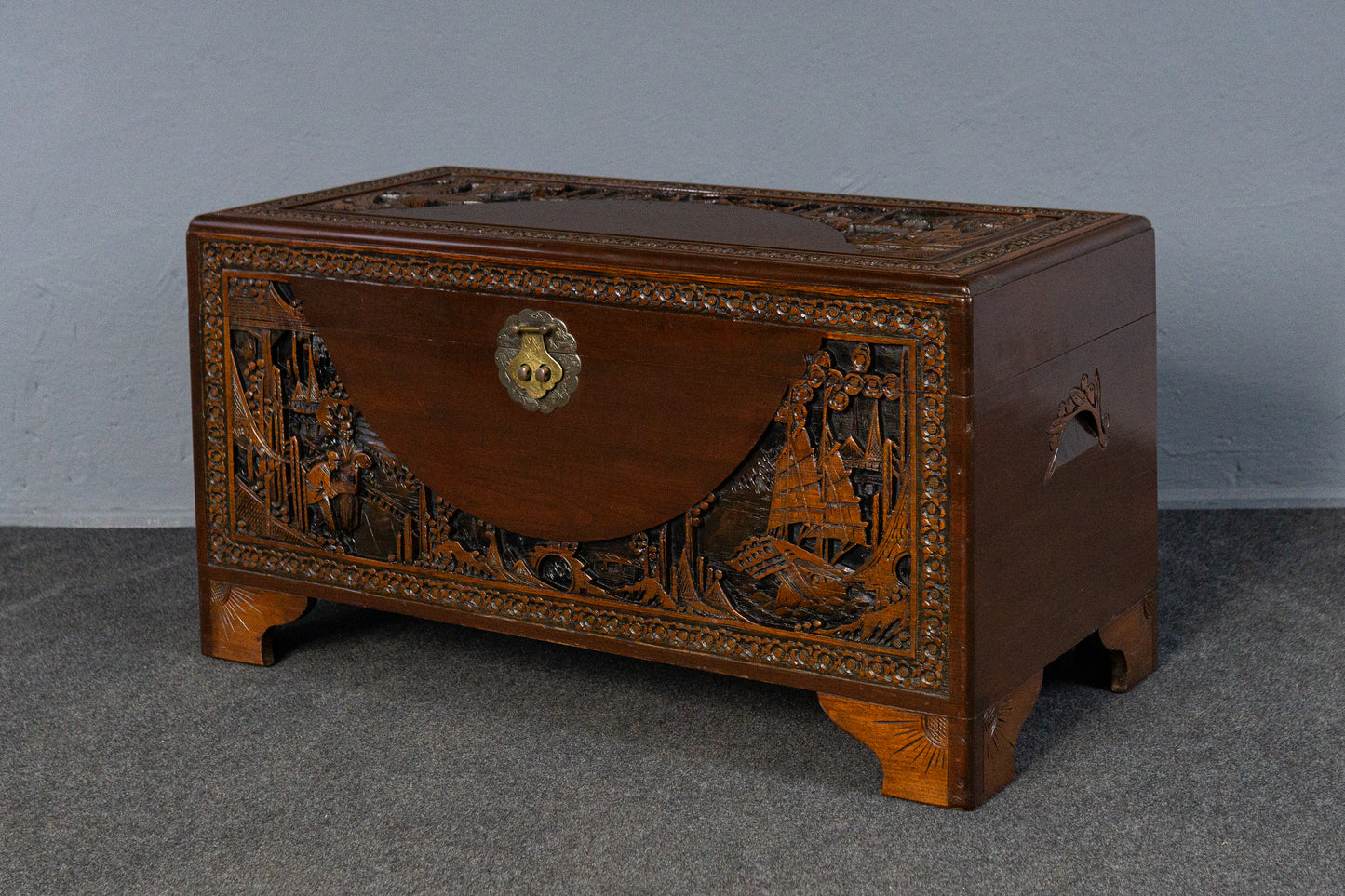 Kiste Truhe Box Asien Kampfer Schrank Vintage Kommode MÖBLINGER 2502_1903