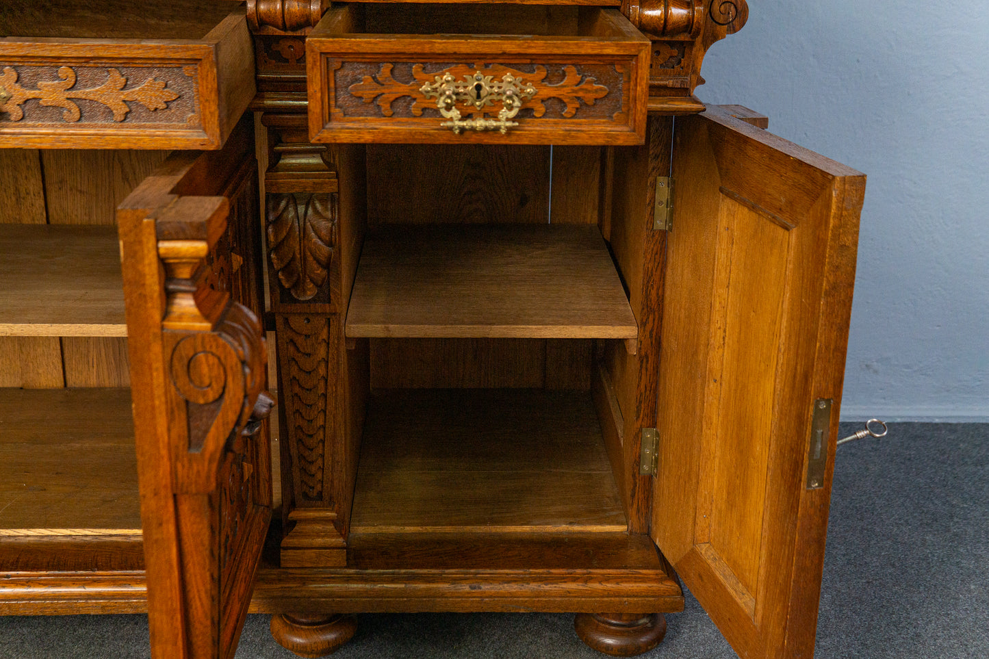 Antik Buffet Schrank Kommode Regal Anrichte Vitrine Alt MÖBLINGER 2503_2402