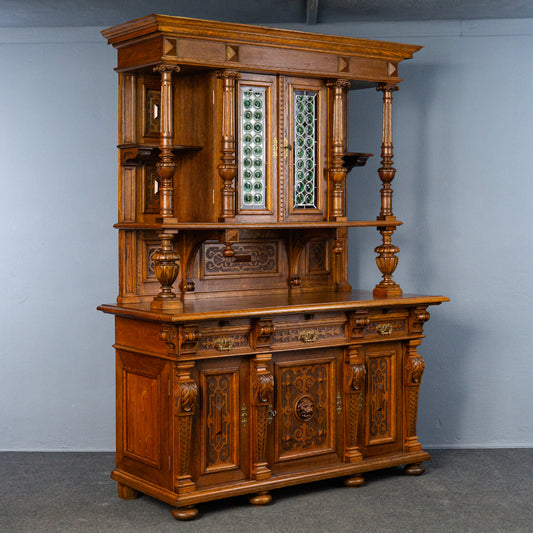 Antik Buffet Schrank Kommode Regal Anrichte Vitrine Alt MÖBLINGER 2503_2402