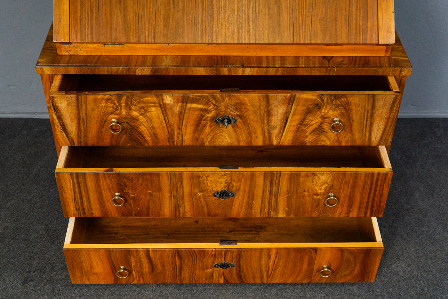 Vintage Sekretär Schreibtisch Vitrine Regal Schrank Alt MÖBLINGER 2503_2503