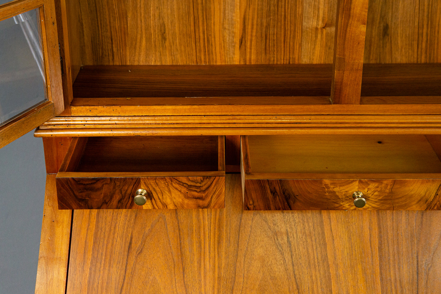 Vintage Sekretär Schreibtisch Vitrine Regal Schrank Alt MÖBLINGER 2503_2503