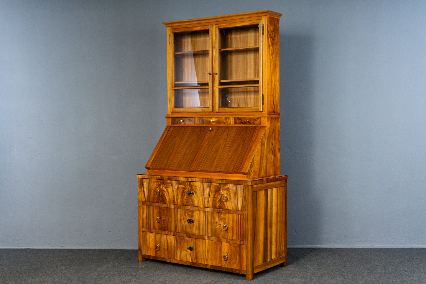Vintage Sekretär Schreibtisch Vitrine Regal Schrank Alt MÖBLINGER 2503_2503