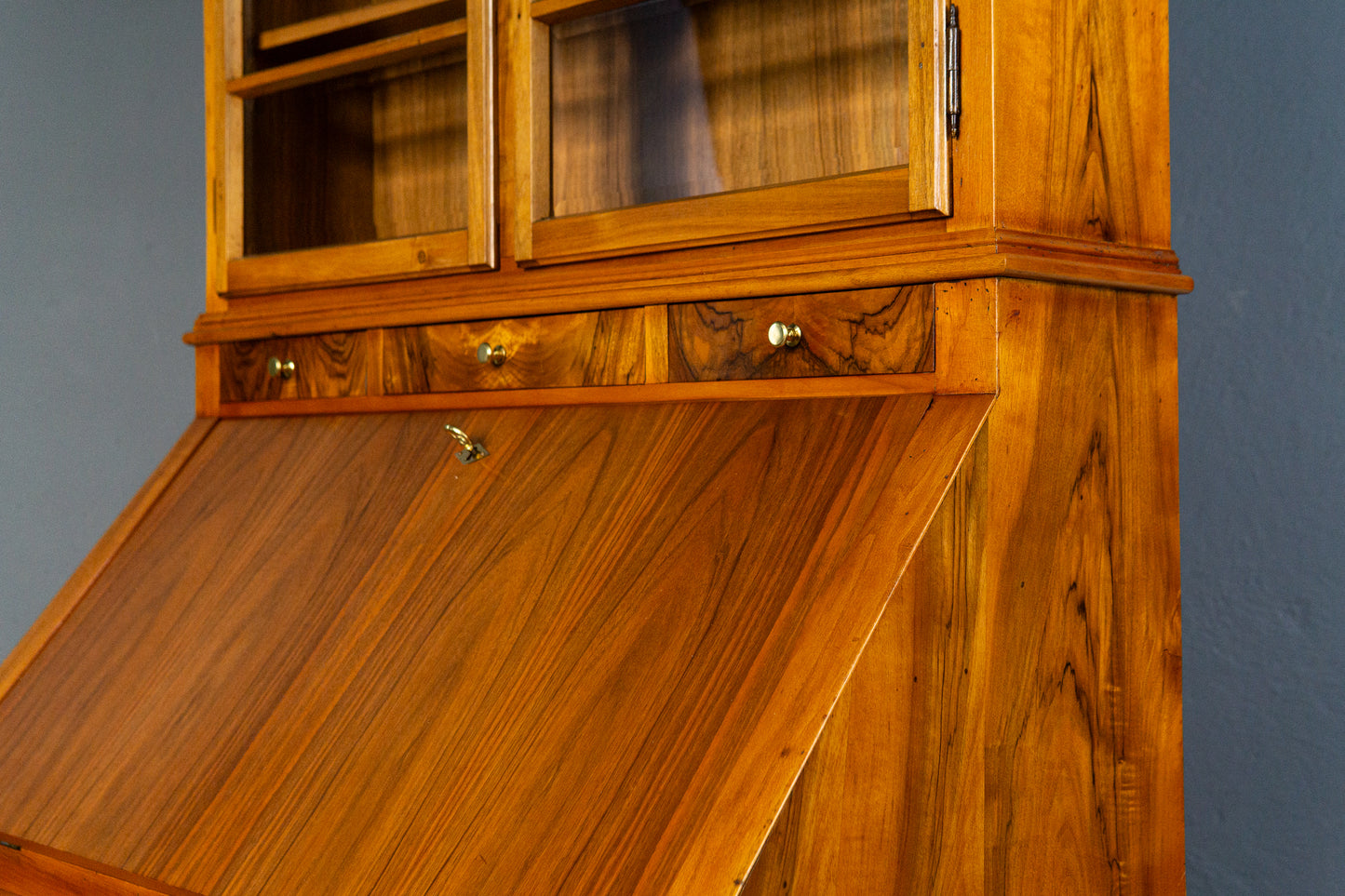 Vintage Sekretär Schreibtisch Vitrine Regal Schrank Alt MÖBLINGER 2503_2503