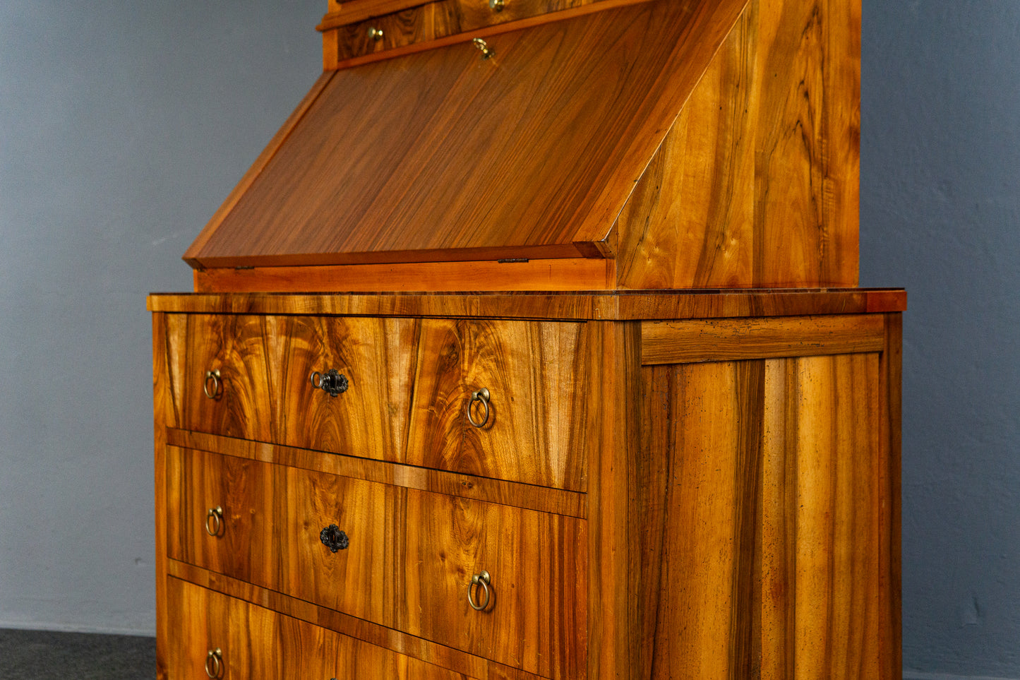 Vintage Sekretär Schreibtisch Vitrine Regal Schrank Alt MÖBLINGER 2503_2503