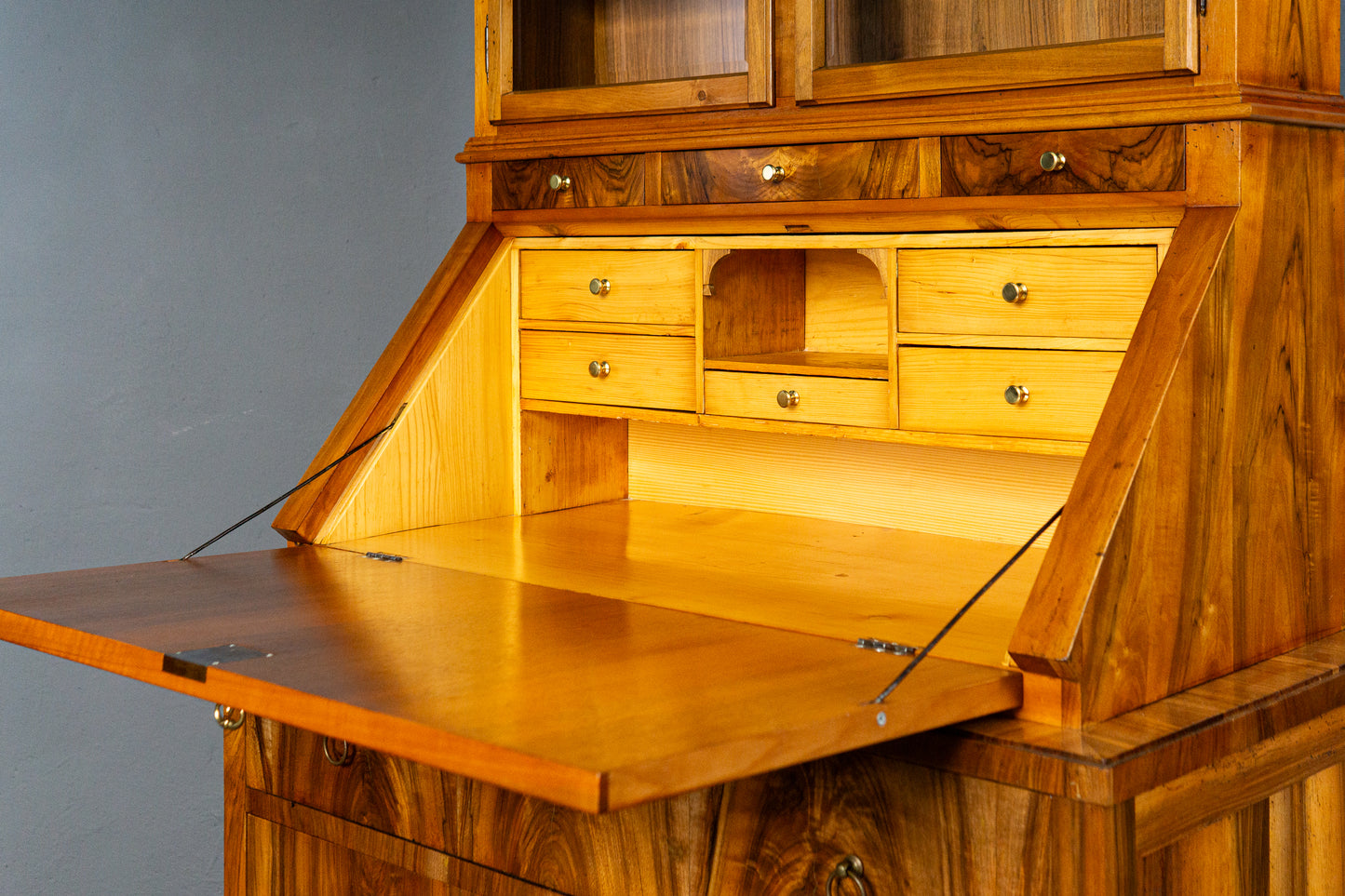 Vintage Sekretär Schreibtisch Vitrine Regal Schrank Alt MÖBLINGER 2503_2503