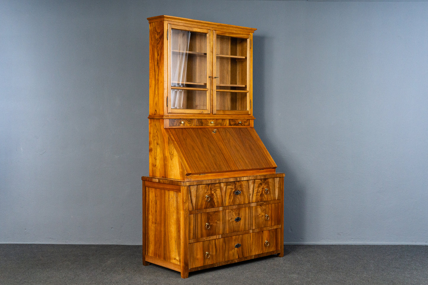 Vintage Sekretär Schreibtisch Vitrine Regal Schrank Alt MÖBLINGER 2503_2503