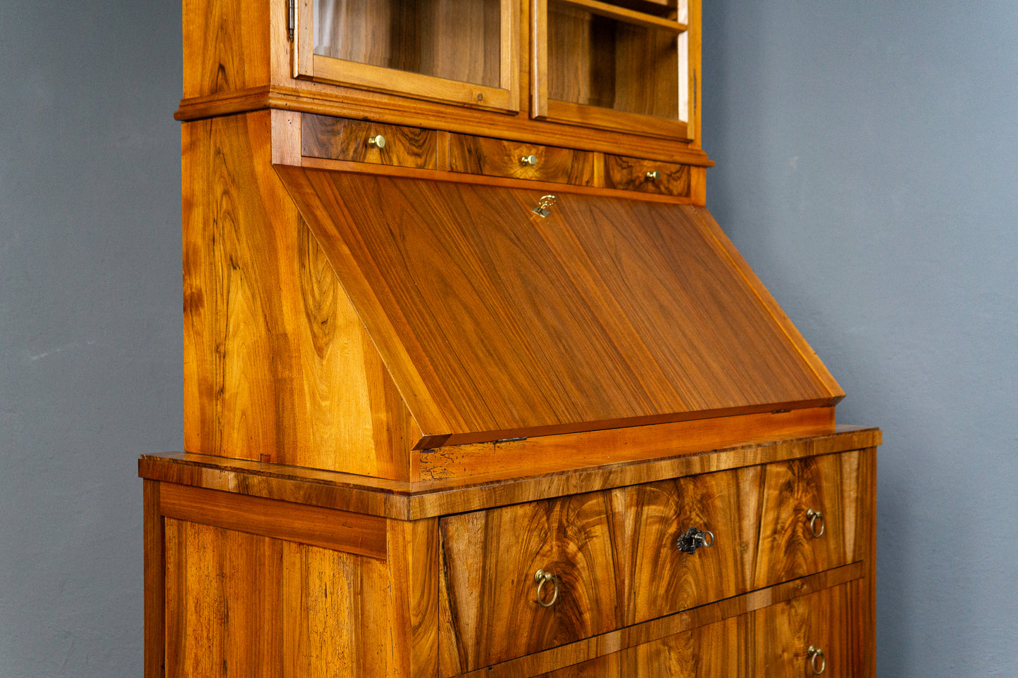 Vintage Sekretär Schreibtisch Vitrine Regal Schrank Alt MÖBLINGER 2503_2503