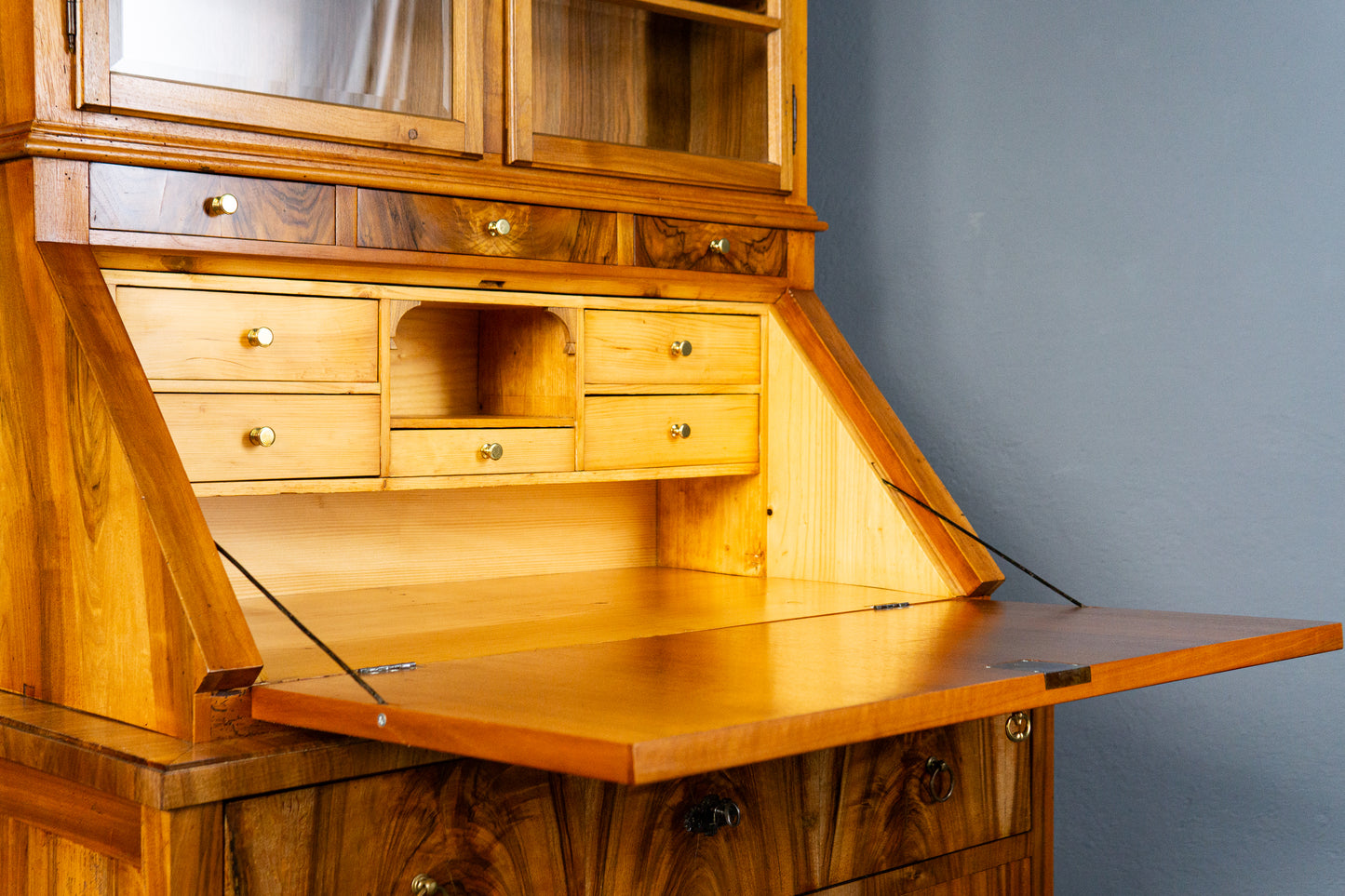 Vintage Sekretär Schreibtisch Vitrine Regal Schrank Alt MÖBLINGER 2503_2503
