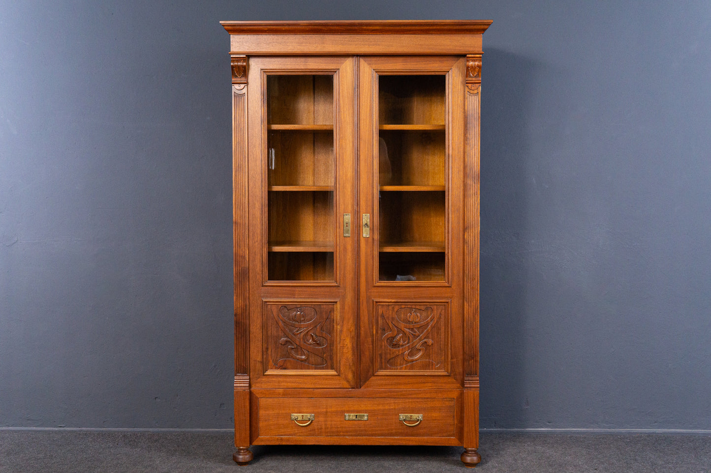 Vintage Vitrine Bücherschrank Regal Kommode Alt Antik MÖBLINGER 2409_0402