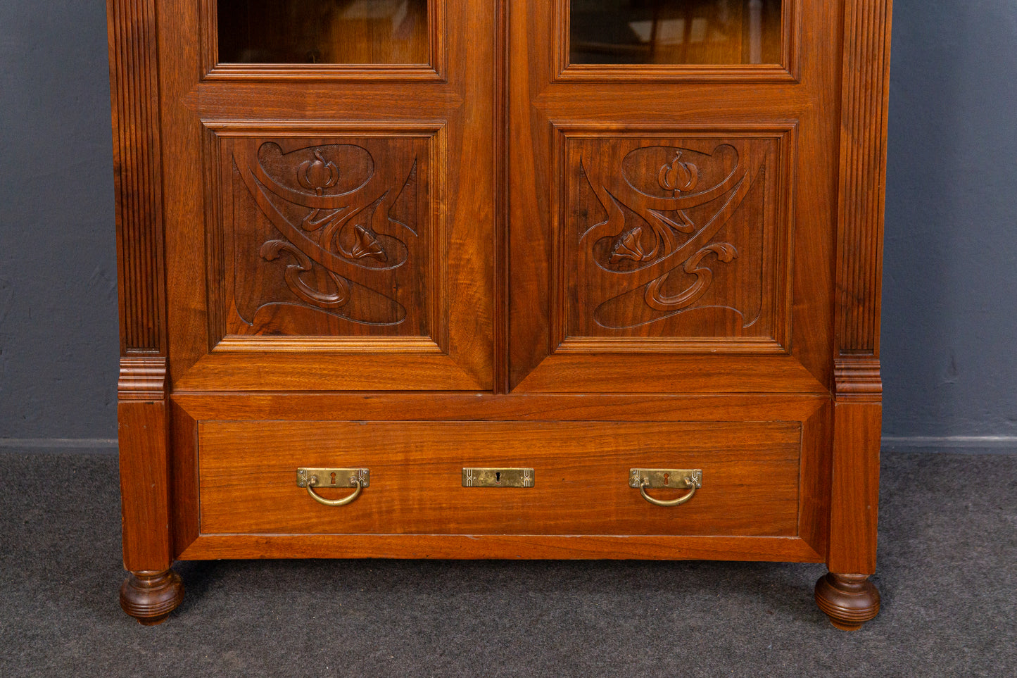 Vintage Vitrine Bücherschrank Regal Kommode Alt Antik MÖBLINGER 2409_0402