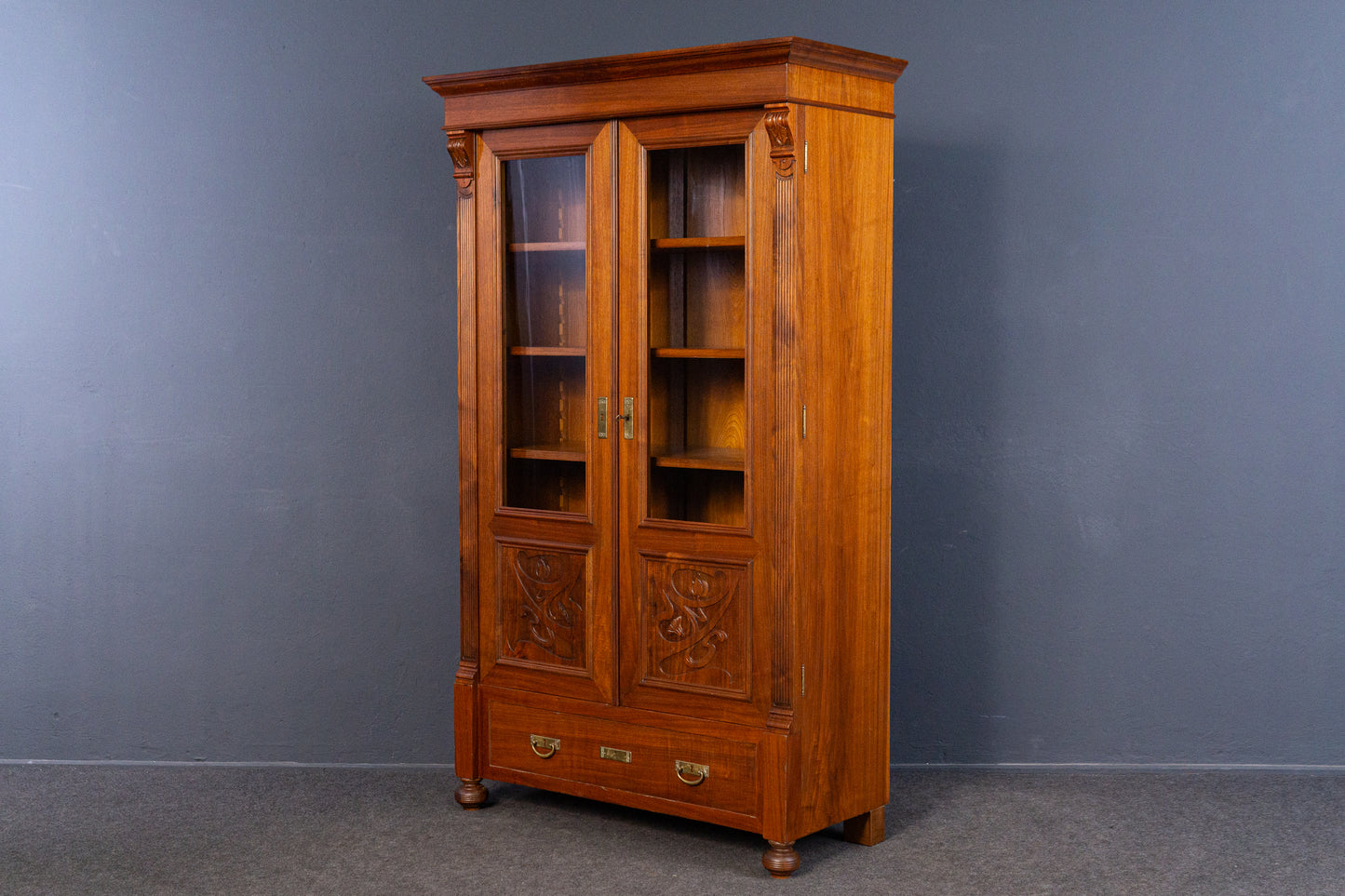 Vintage Vitrine Bücherschrank Regal Kommode Alt Antik MÖBLINGER 2409_0402