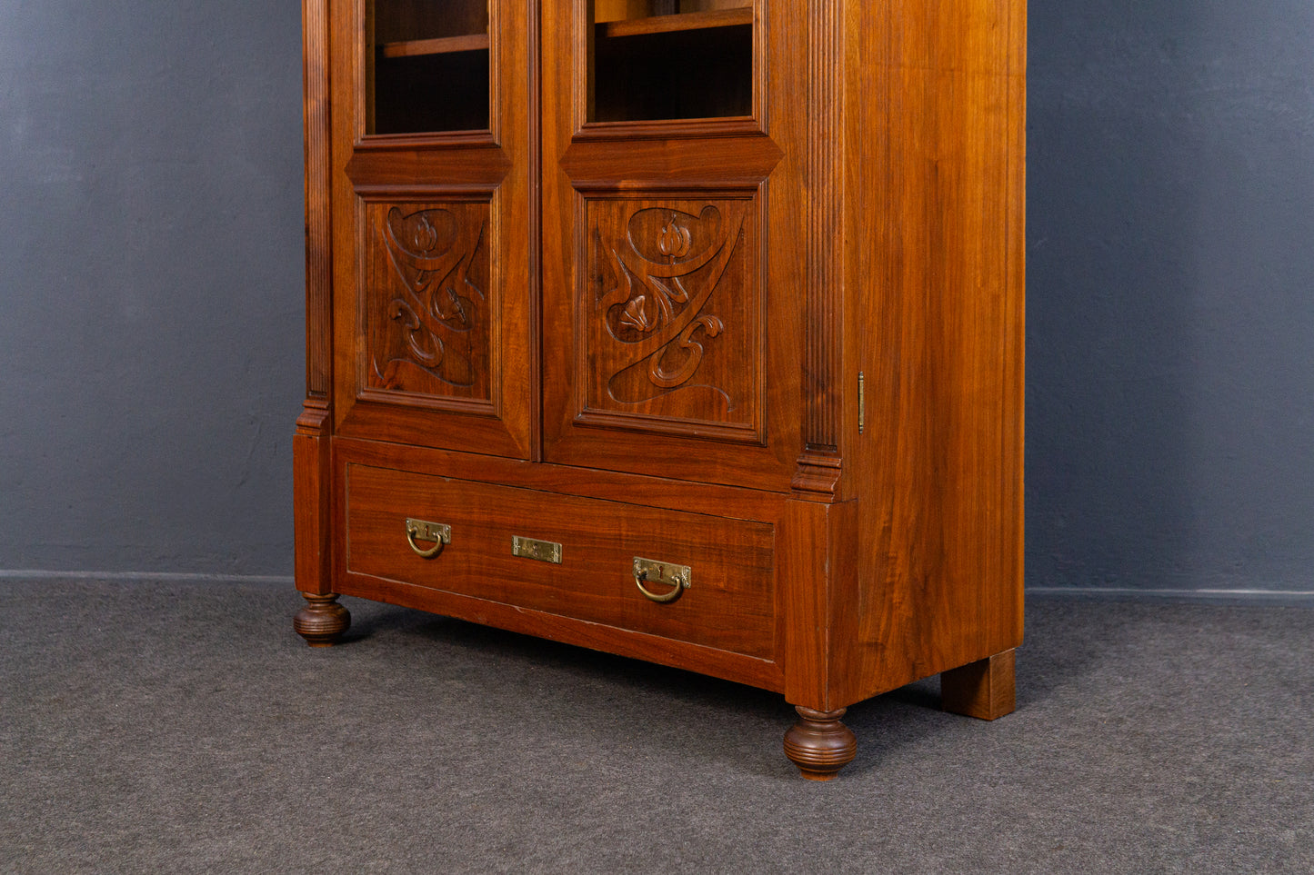Vintage Vitrine Bücherschrank Regal Kommode Alt Antik MÖBLINGER 2409_0402