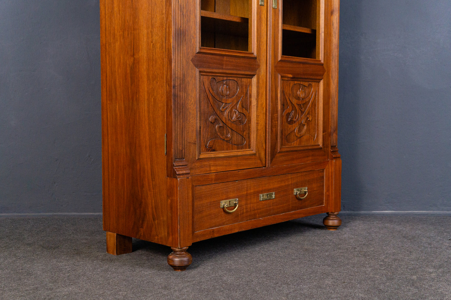 Vintage Vitrine Bücherschrank Regal Kommode Alt Antik MÖBLINGER 2409_0402