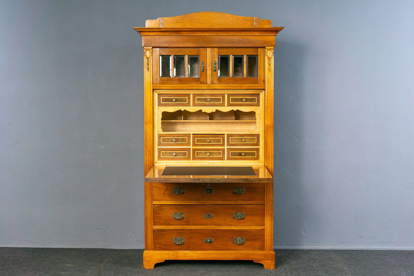 Jugendstil Sekretär Schreibtisch Schrank Kommode Antik MÖBLINGER 2504_0702