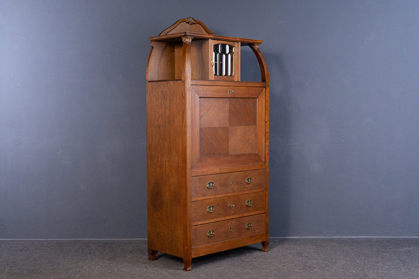 Sekretär Schrank Schreibtisch Desk Büro Kommode Alt Antik MÖBLINGER 2409_0904