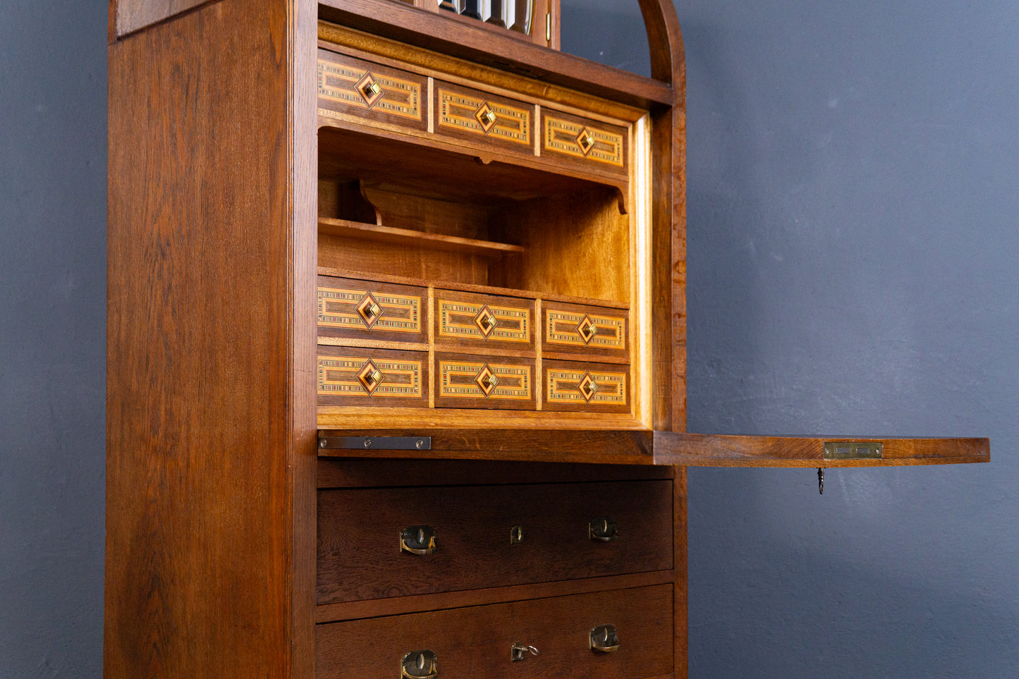 Sekretär Schrank Schreibtisch Desk Büro Kommode Alt Antik MÖBLINGER 2409_0904