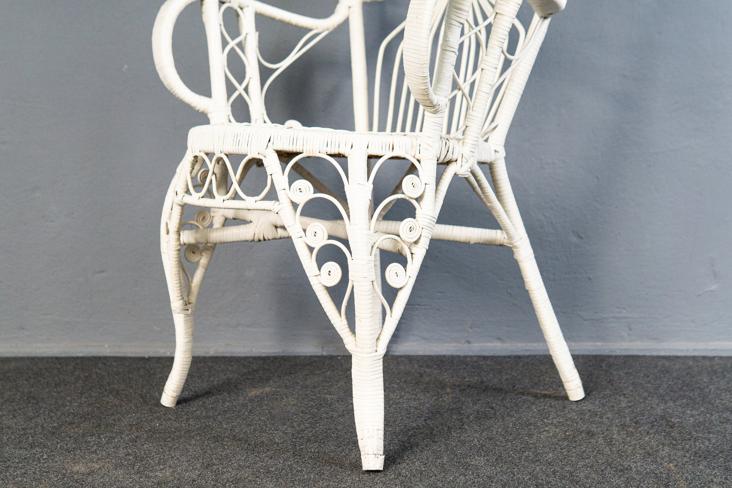 Vintage Sessel Stuhl Rattan Peacock Chair Tisch Alt MÖBLINGER 2504_1601