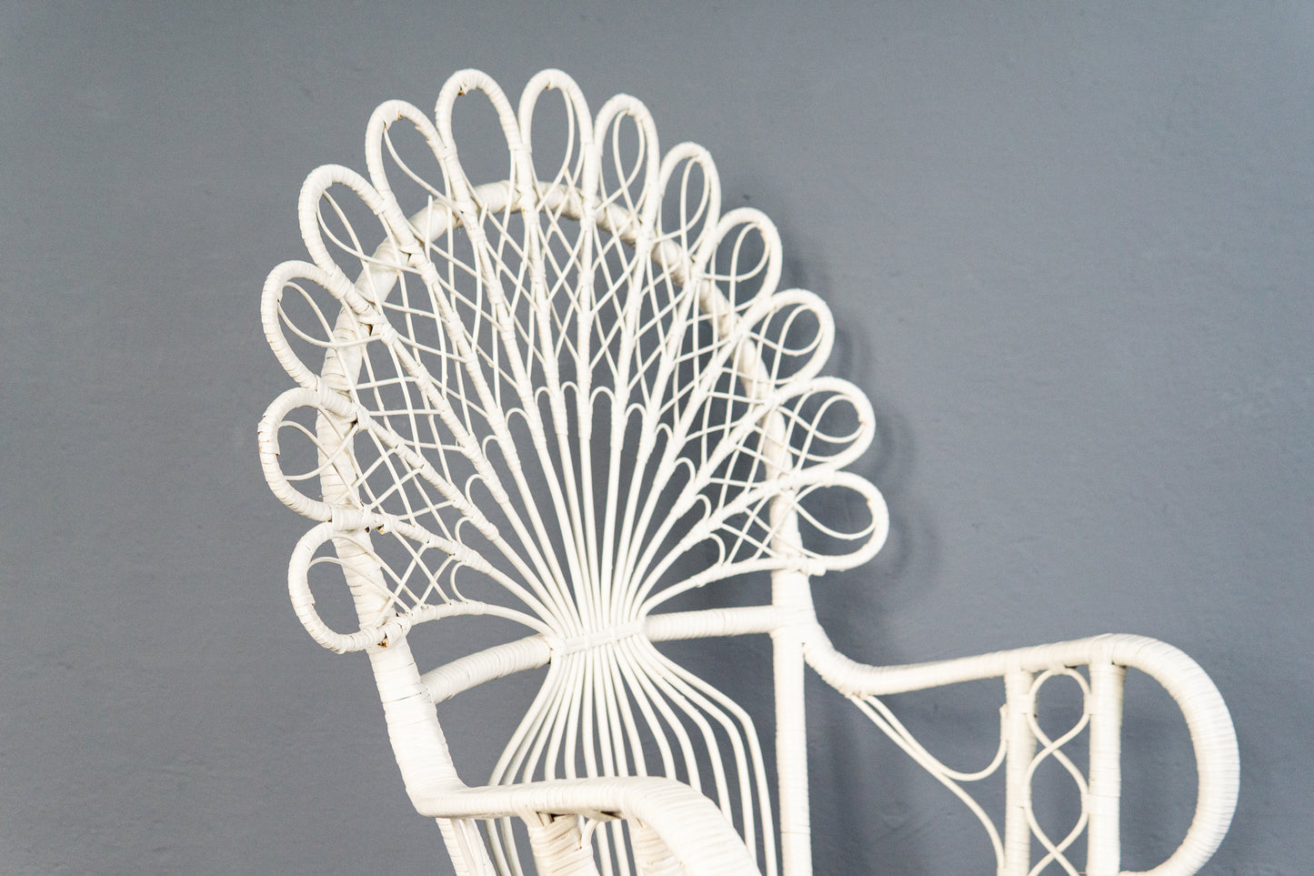 Vintage Sessel Stuhl Rattan Peacock Chair Tisch Alt MÖBLINGER 2504_1601