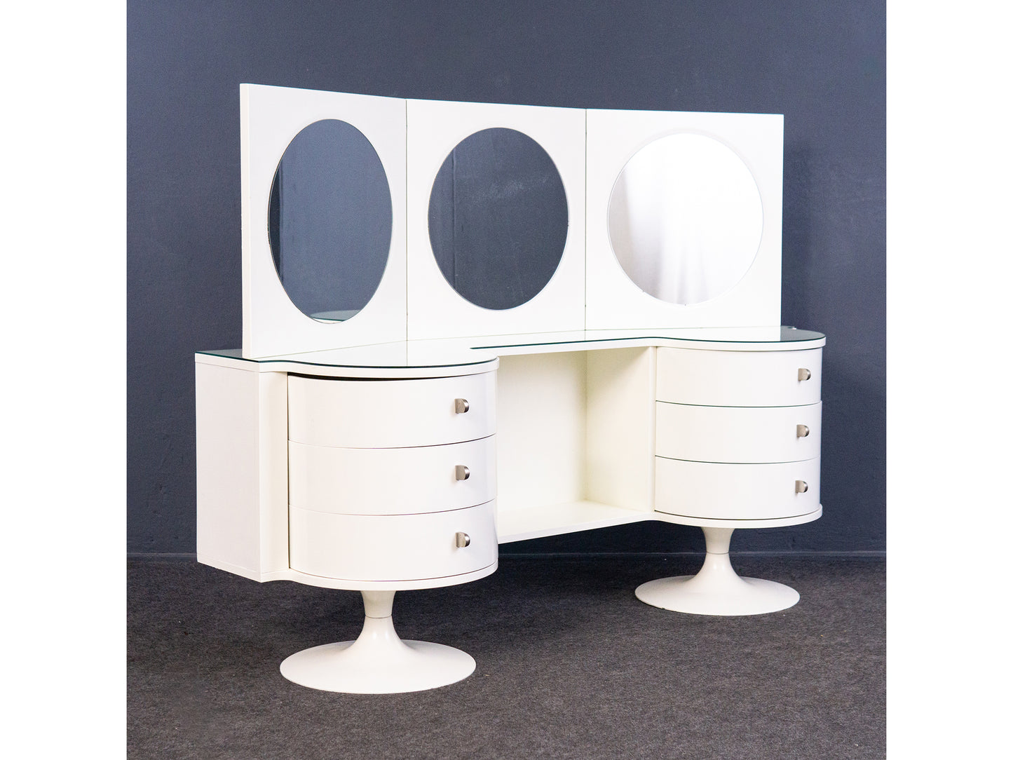 Vintage Kommode Spiegel Hocker Schrank Regal Stuhl 70er MÖBLINGER 2409_2604_a