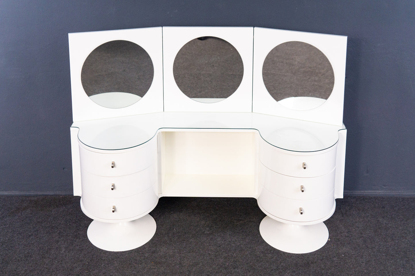 Vintage Kommode Spiegel Hocker Schrank Regal Stuhl 70er MÖBLINGER 2409_2604_a