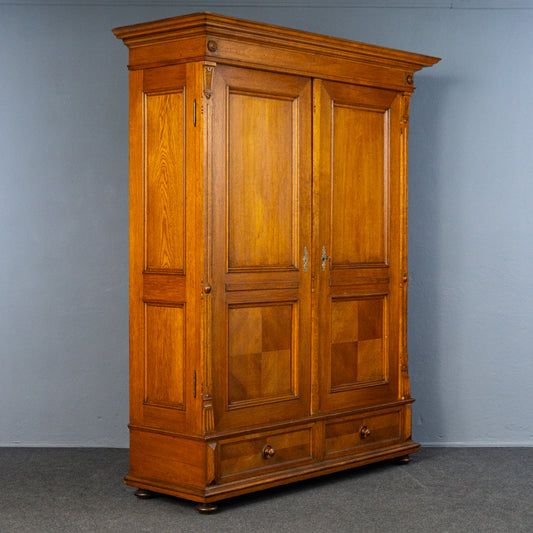 formschöner Gründerzeit Wäscheschrank, 2.Hälfte des 19.Jahrhunderts - Regal Kleiderschrank Kommode Garderobe zweitürig Alt Antik MÖBLINGER